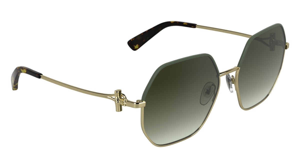 Sunglasses Longchamp LO191S (708) color gold/gradient khaki shape square lenses gradient khaki