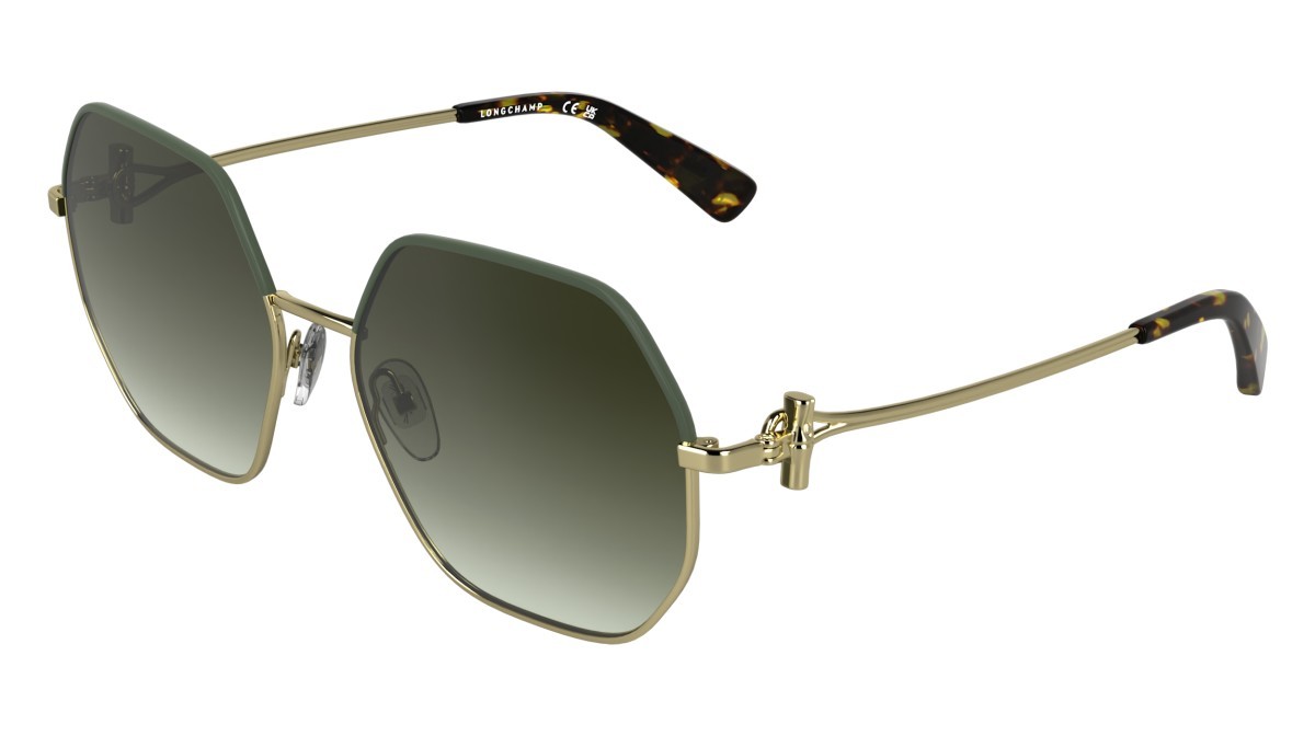 Sunglasses Longchamp LO191S (708) color gold/gradient khaki shape square lenses gradient khaki