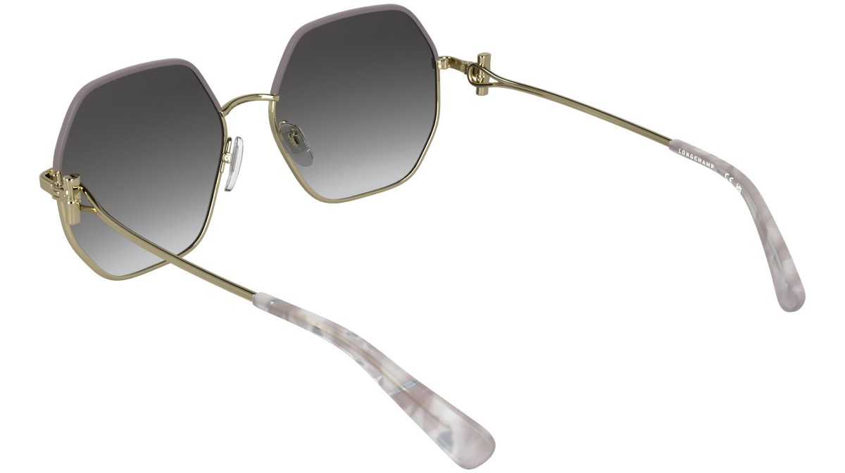 Occhiali da sole Longchamp LO191S (723) colore gold/gradient smoke forma quadrato lenti gradient smoke lilac