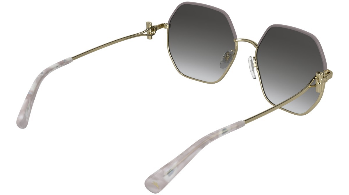 Occhiali da sole Longchamp LO191S (723) colore gold/gradient smoke forma quadrato lenti gradient smoke lilac