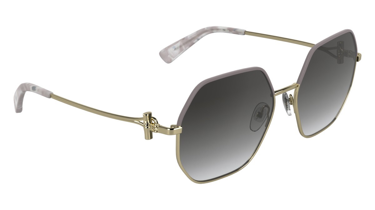 Occhiali da sole Longchamp LO191S (723) colore gold/gradient smoke forma quadrato lenti gradient smoke lilac