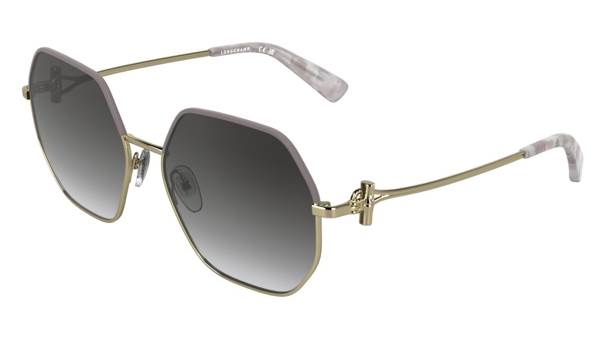 Occhiali da sole Longchamp LO191S (723) colore gold/gradient smoke forma quadrato lenti gradient smoke lilac