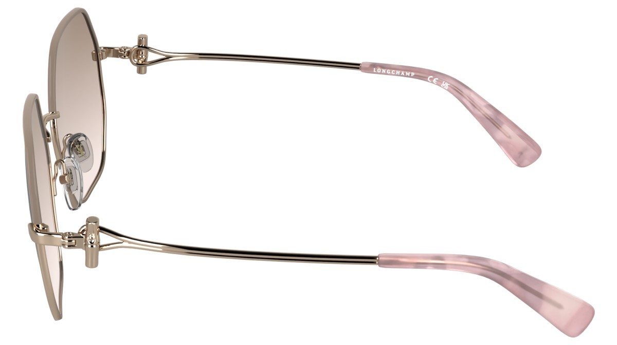Sunglasses Longchamp LO191S (774) color rose gold/gradient rose shape square lenses gradient brown rose