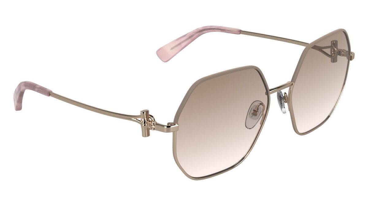 Sunglasses Longchamp LO191S (774) color rose gold/gradient rose shape square lenses gradient brown rose