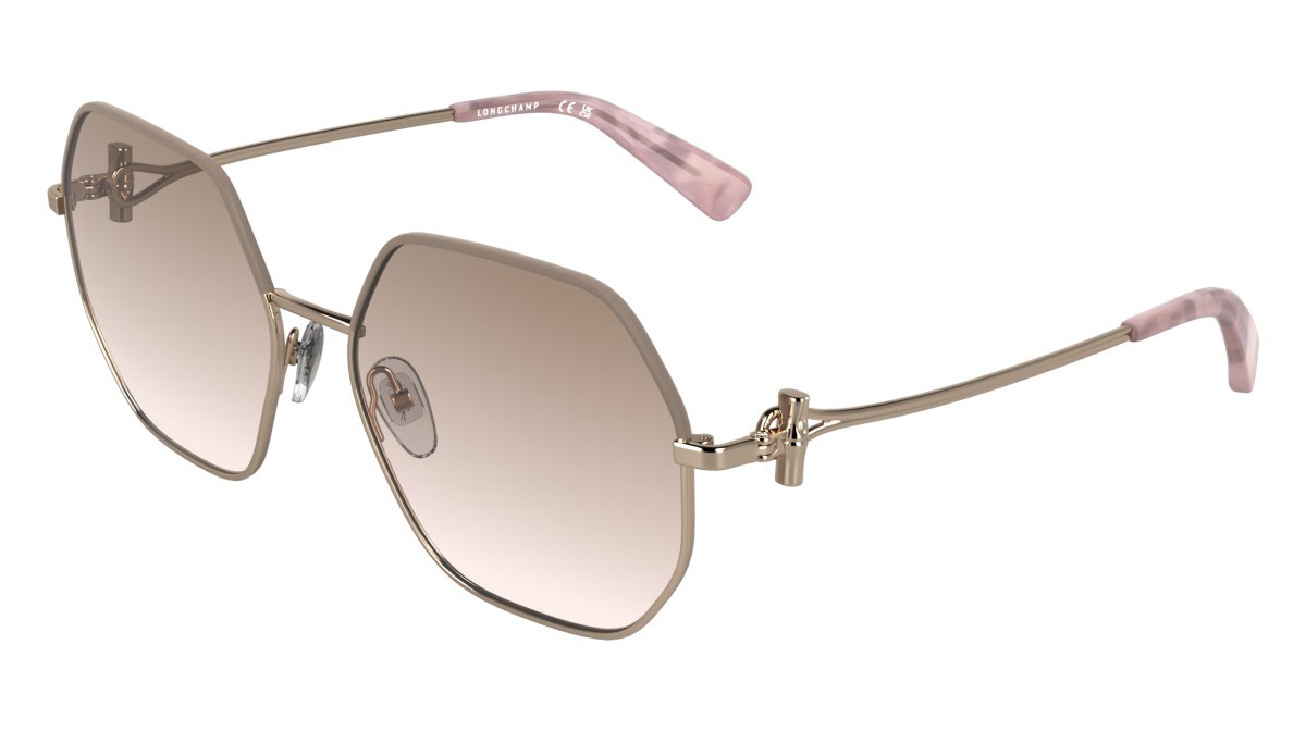 Sunglasses Longchamp LO191S (774) color rose gold/gradient rose shape square lenses gradient brown rose
