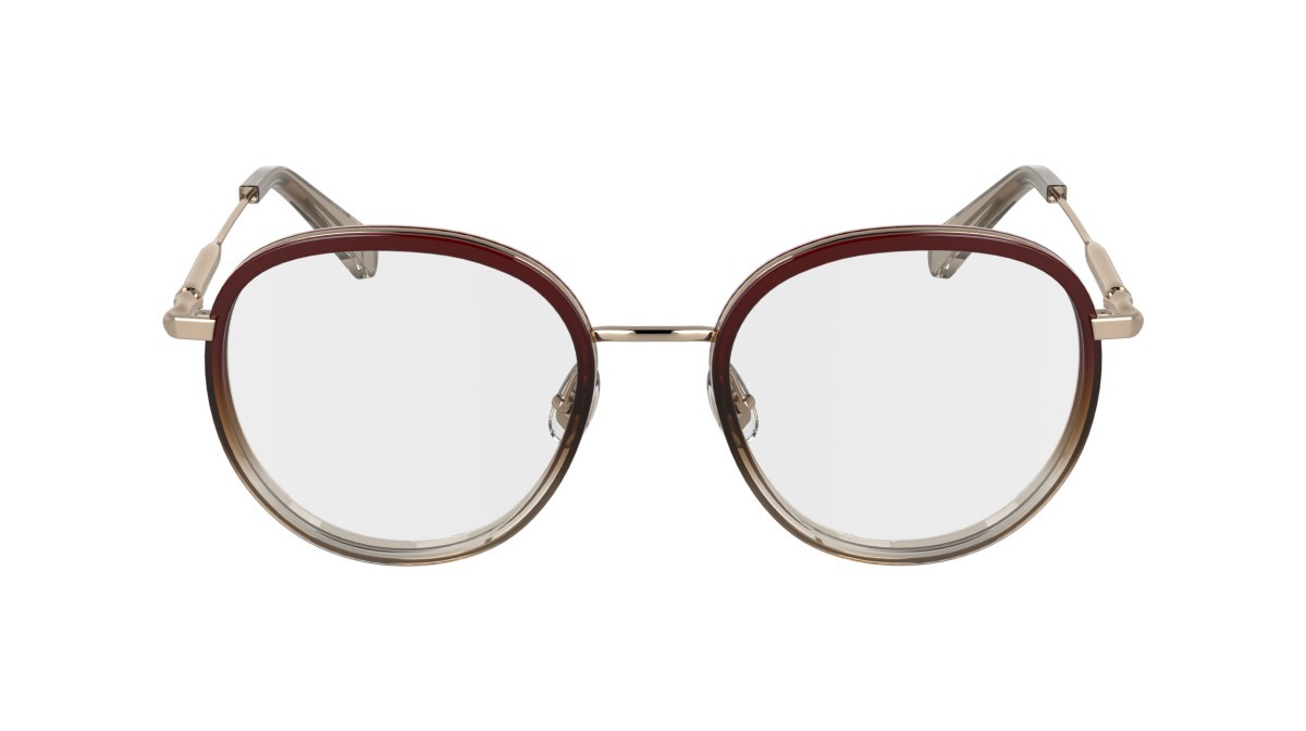 Brillen Longchamp LO2168 N (772) farbe rose gold/gradient burgundy form rund 