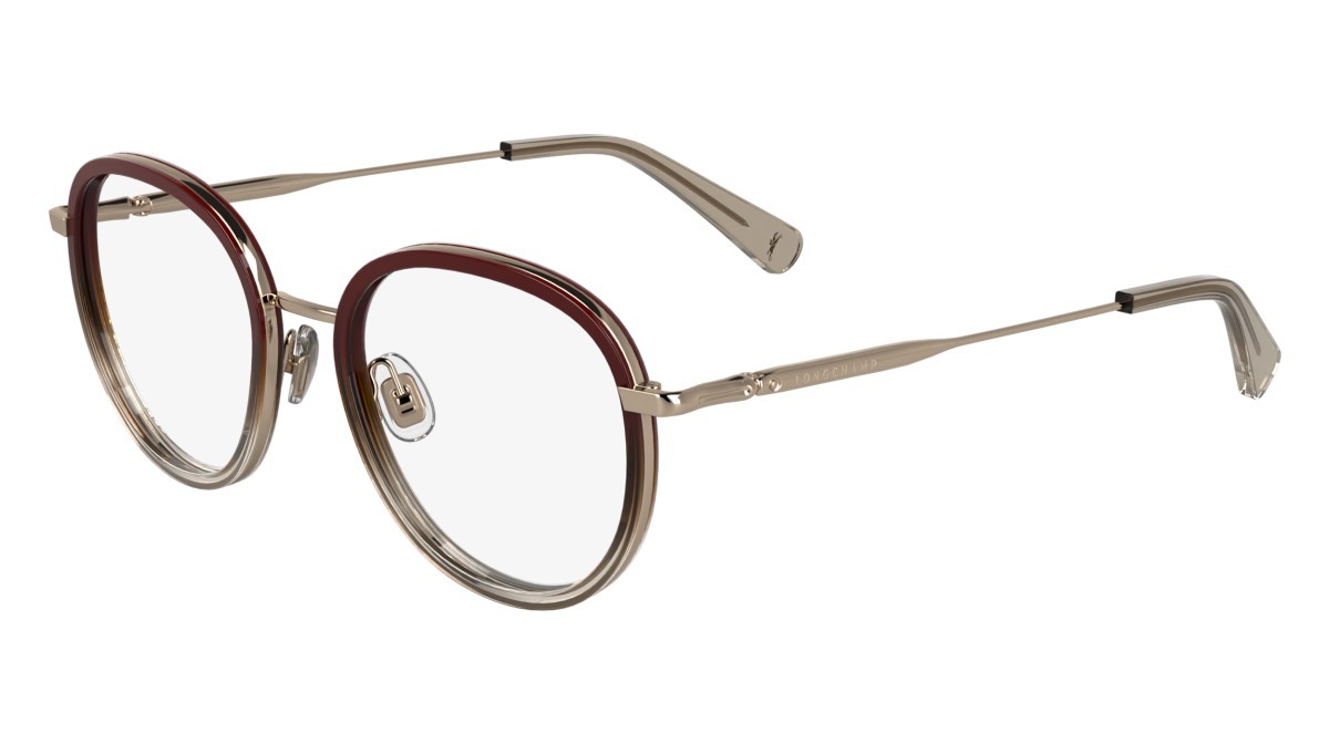 Brillen Longchamp LO2168 N (772) farbe rose gold/gradient burgundy form rund 