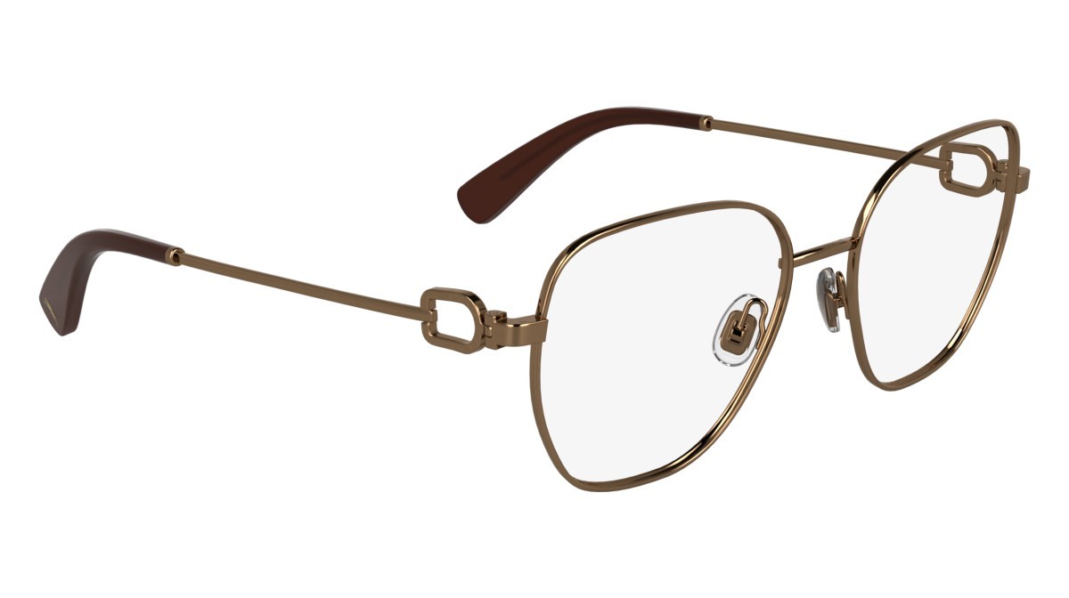 Eyeglasses Longchamp LO2169 (730) color amber gold shape rectangle lenses color 3