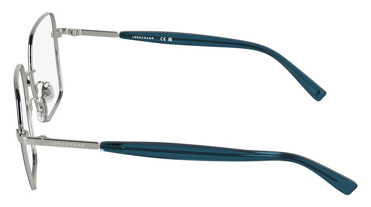 Occhiali da vista Longchamp LO2181 (046) colore silver/petrol forma rettangolare 