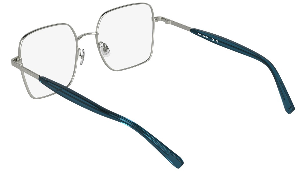 Occhiali da vista Longchamp LO2181 (046) colore silver/petrol forma rettangolare 