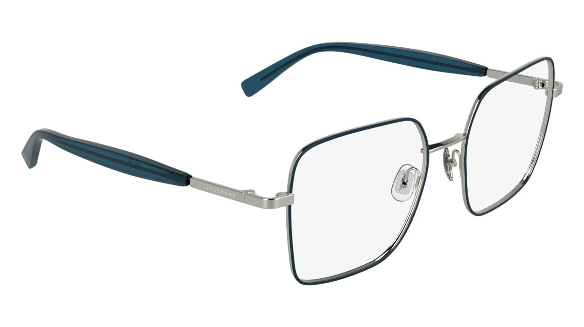 Occhiali da vista Longchamp LO2181 (046) colore silver/petrol forma rettangolare 