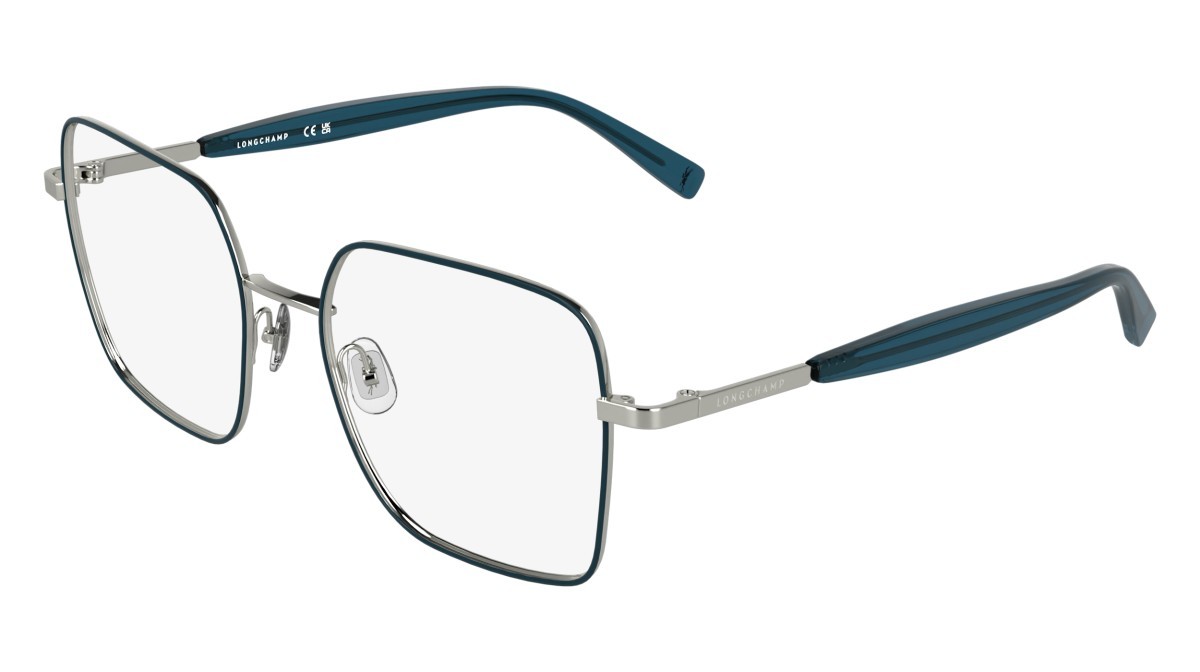 Occhiali da vista Longchamp LO2181 (046) colore silver/petrol forma rettangolare 
