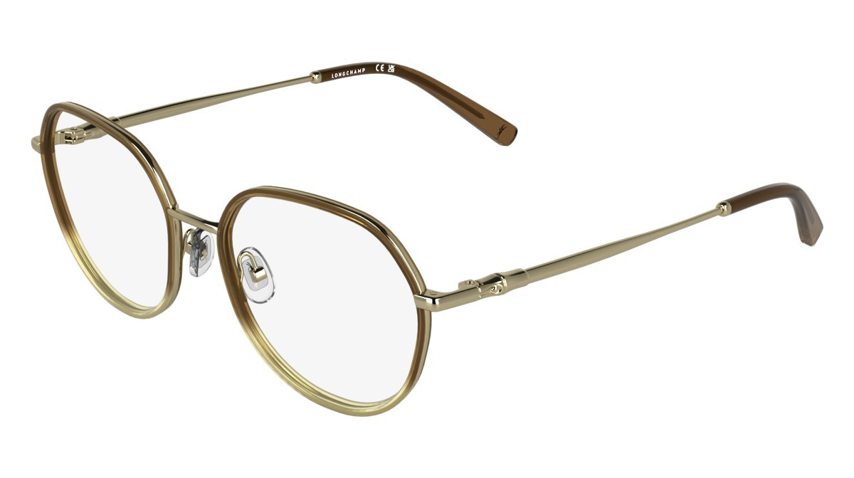 Brillen Longchamp LO2185 (207) farbe transparent gradient brown/yel form rund 