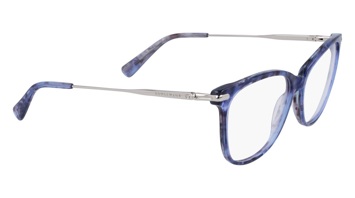 Occhiali da vista Longchamp LO2691 (406) colore textured blue/grey forma rettangolare lenti demo