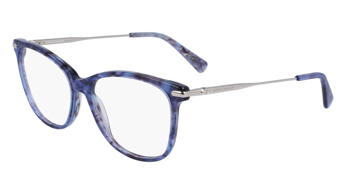 Occhiali da vista Longchamp LO2691 (406) colore textured blue/grey forma rettangolare lenti demo