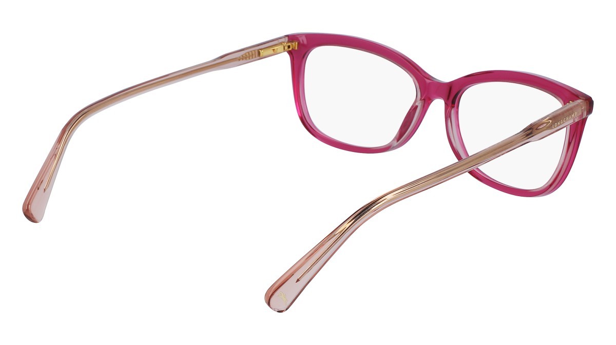 Brillen Longchamp LO2718 (610) farbe dark rose/rose form rechteckig 