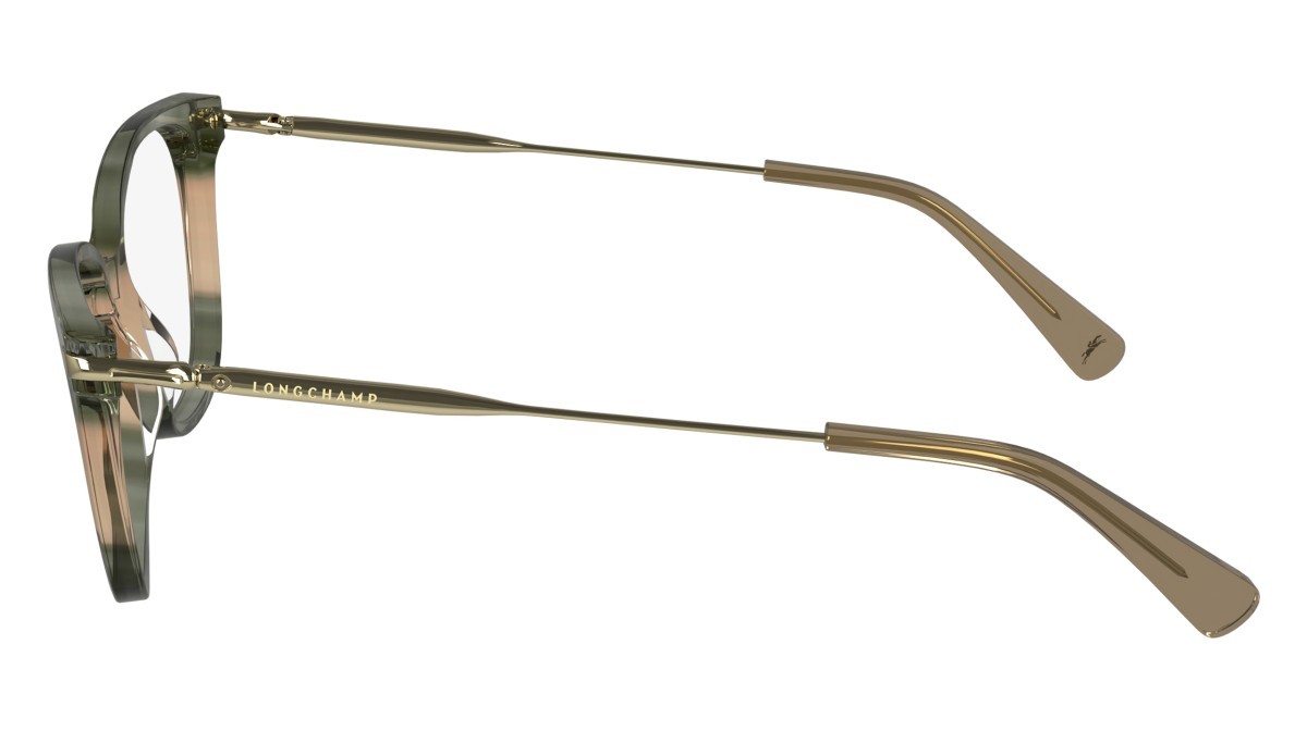Occhiali da vista Longchamp LO2735 (308) colore striped green forma cat eye lenti demo