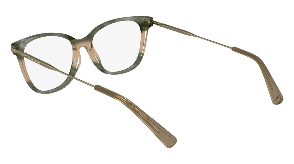 Occhiali da vista Longchamp LO2735 (308) colore striped green forma cat eye lenti demo