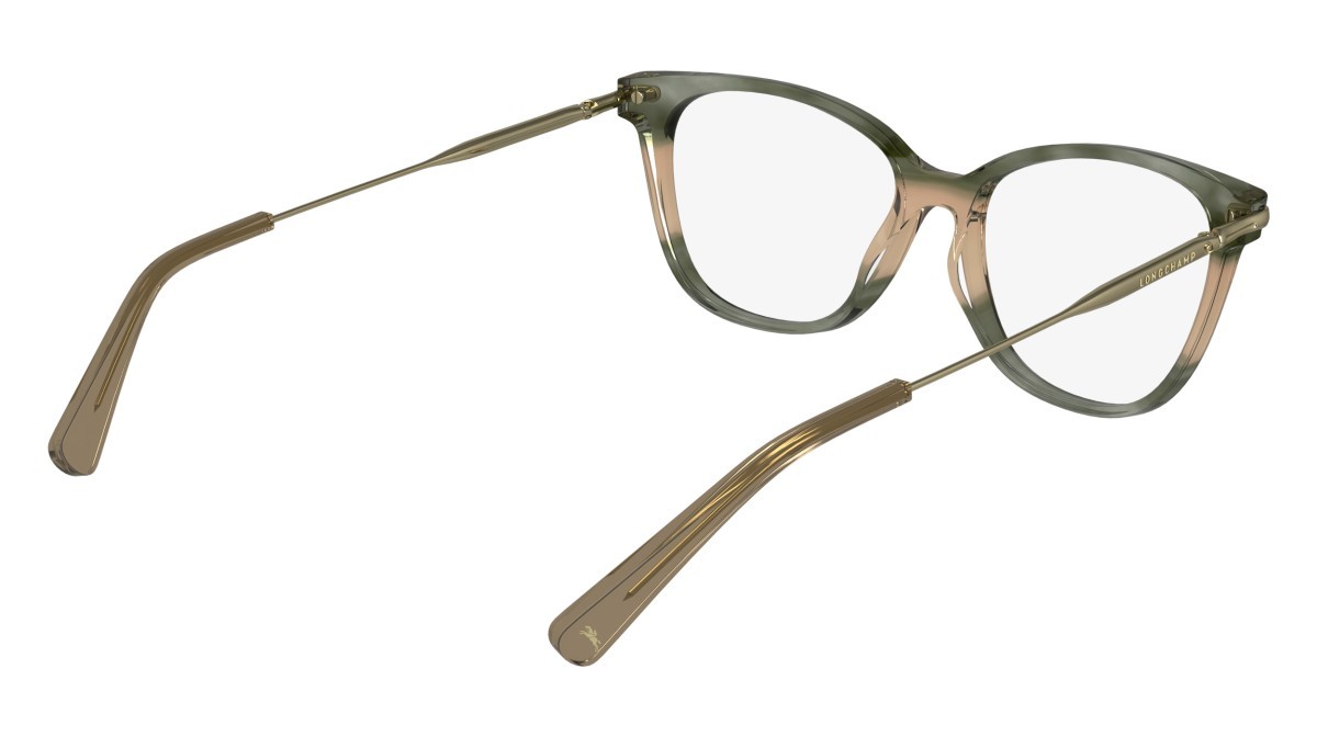Occhiali da vista Longchamp LO2735 (308) colore striped green forma cat eye lenti demo