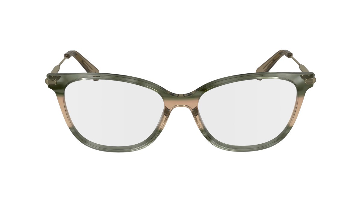 Occhiali da vista Longchamp LO2735 (308) colore striped green forma cat eye lenti demo