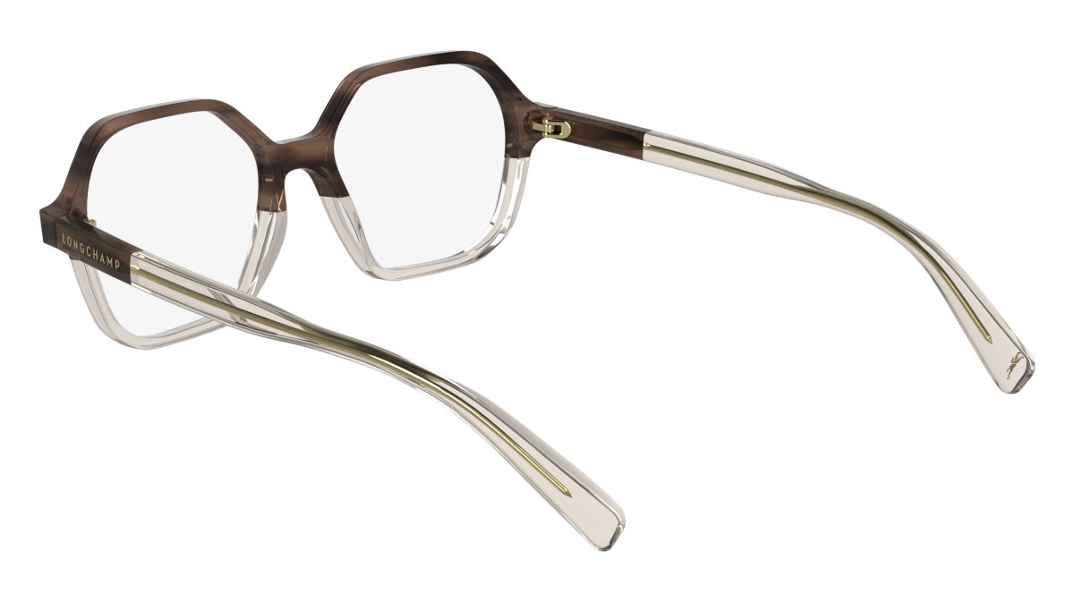 Occhiali da vista Longchamp LO2740 (656) colore striped peach/sand forma rettangolare lenti colore - 6