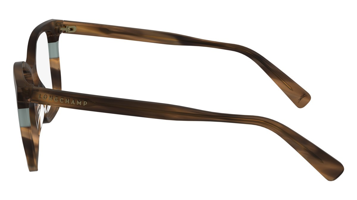 Eyeglasses Longchamp LO2741 (211) color striped brown shape rectangle lenses demo