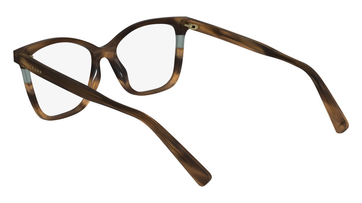 Eyeglasses Longchamp LO2741 (211) color striped brown shape rectangle lenses demo