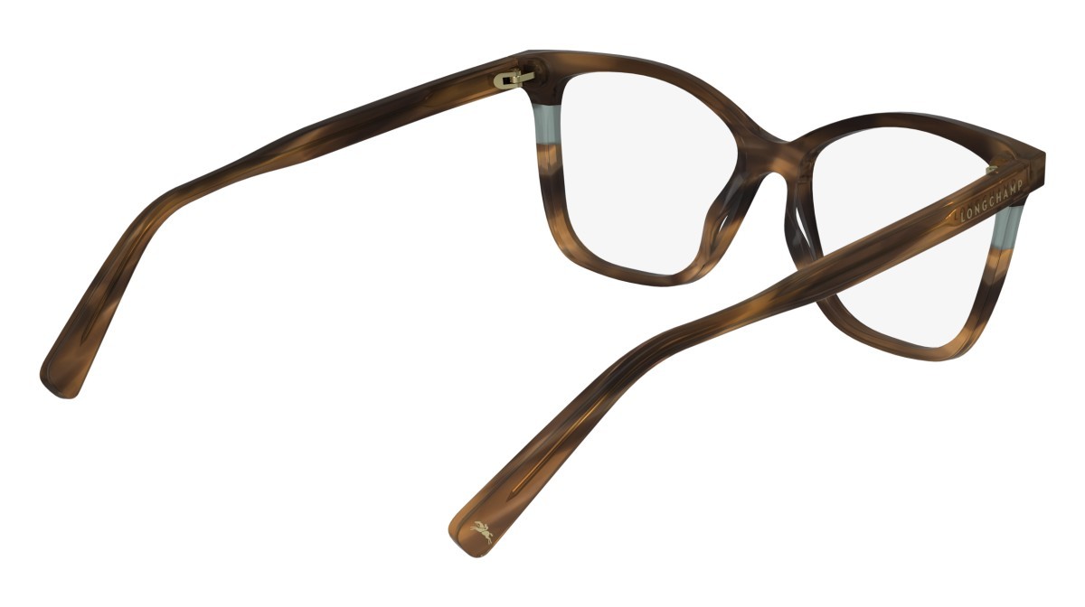 Eyeglasses Longchamp LO2741 (211) color striped brown shape rectangle lenses demo