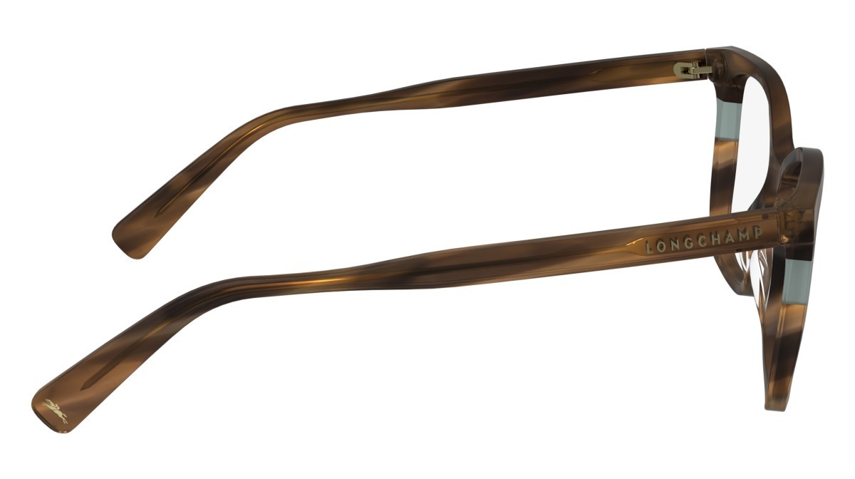 Eyeglasses Longchamp LO2741 (211) color striped brown shape rectangle lenses demo