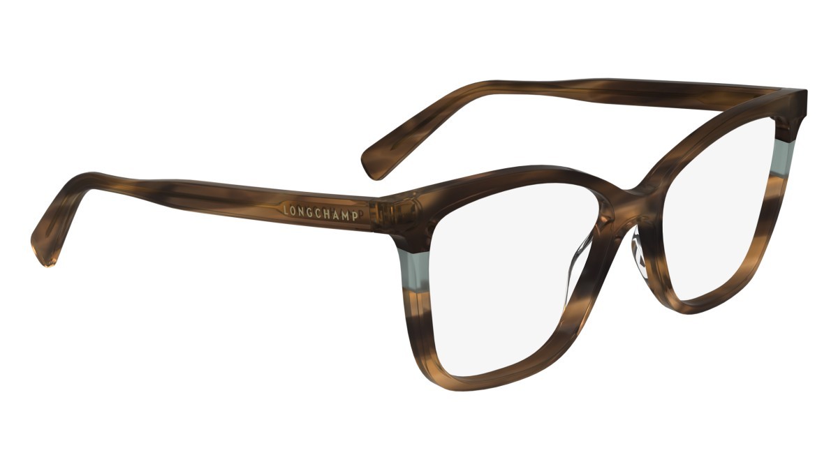 Eyeglasses Longchamp LO2741 (211) color striped brown shape rectangle lenses demo