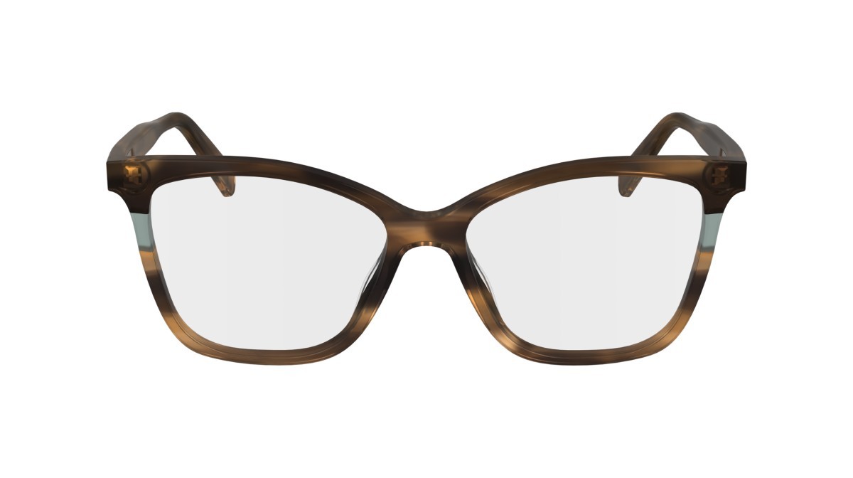 Eyeglasses Longchamp LO2741 (211) color striped brown shape rectangle lenses demo