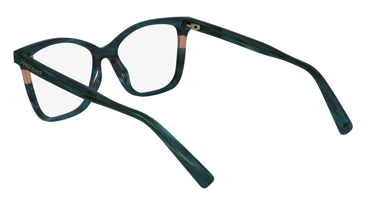 Eyeglasses Longchamp LO2741 (308) color striped green shape rectangle lenses demo