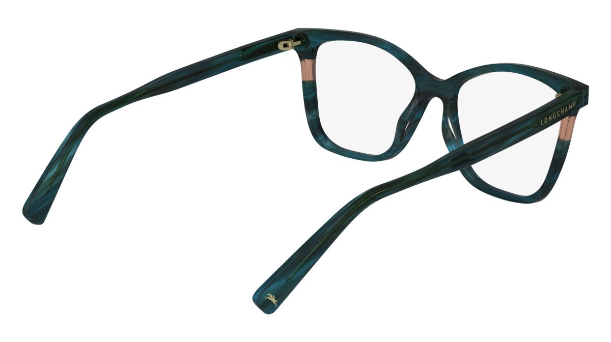 Eyeglasses Longchamp LO2741 (308) color striped green shape rectangle lenses demo