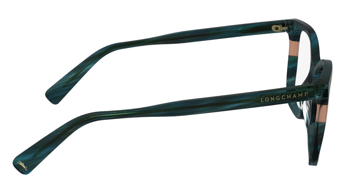 Eyeglasses Longchamp LO2741 (308) color striped green shape rectangle lenses demo