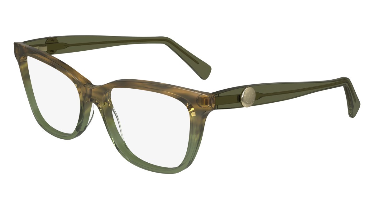 Eyeglasses Longchamp LO2744 (306) color textured green shape rectangle lenses demo