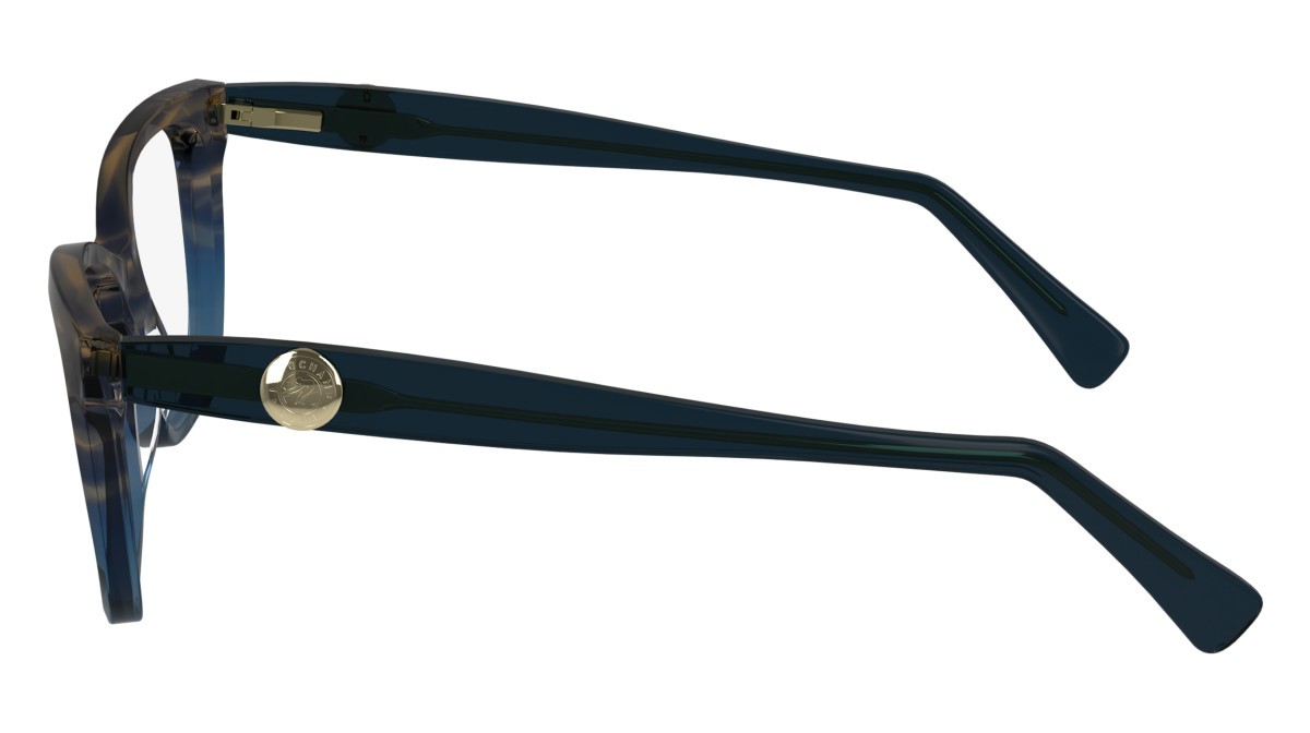 Eyeglasses Longchamp LO2744 (406) color textured blue shape rectangle lenses demo