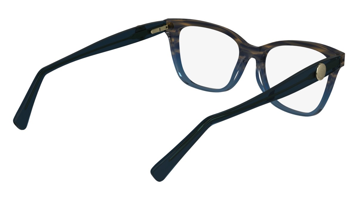 Eyeglasses Longchamp LO2744 (406) color textured blue shape rectangle lenses demo