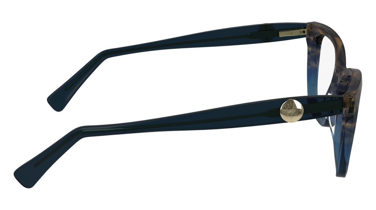 Eyeglasses Longchamp LO2744 (406) color textured blue shape rectangle lenses demo