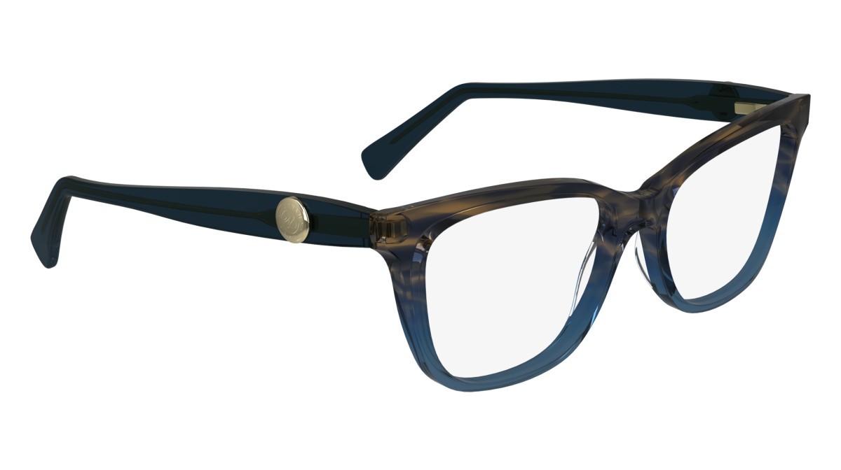 Eyeglasses Longchamp LO2744 (406) color textured blue shape rectangle lenses demo