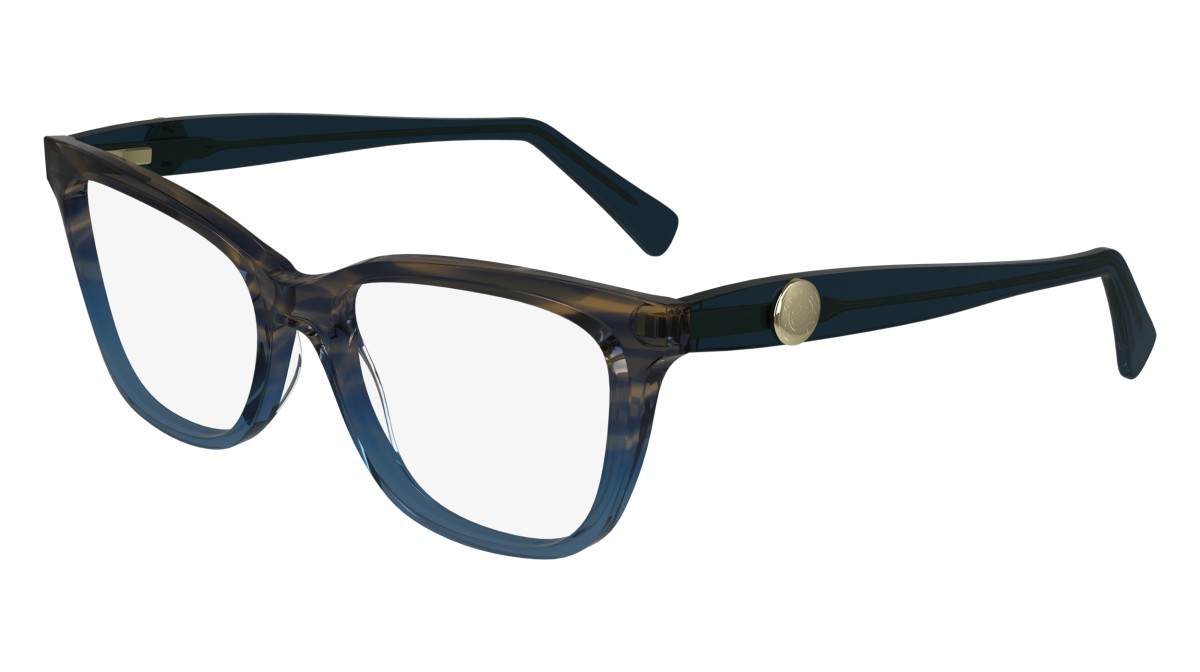 Eyeglasses Longchamp LO2744 (406) color textured blue shape rectangle lenses demo