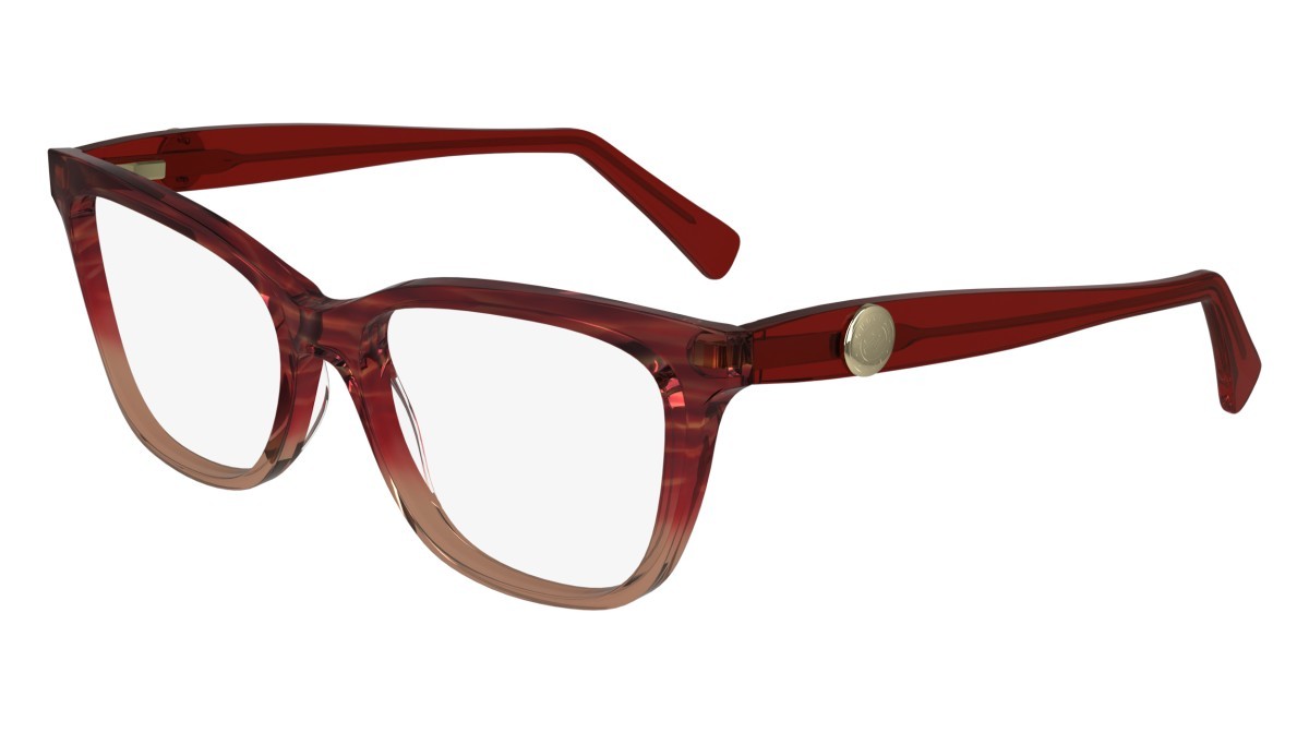 Eyeglasses Longchamp LO2744 (606) color textured red shape rectangle lenses demo