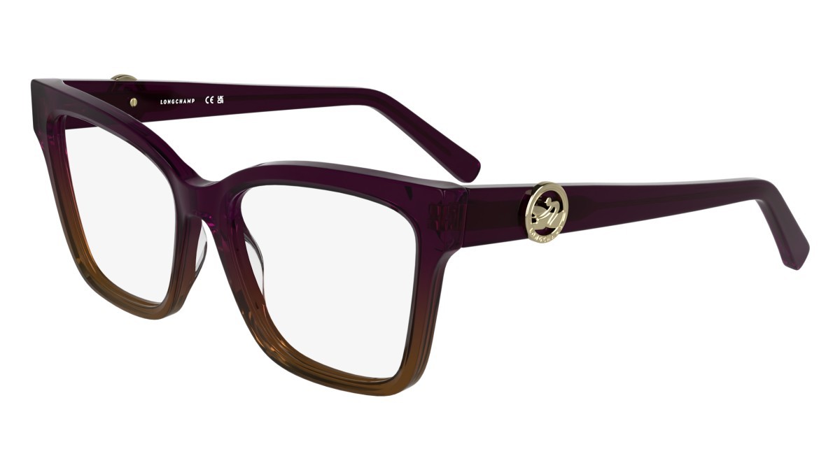 Occhiali da vista Longchamp LO2761 (508) colore transparent gradient purple/br forma farfalla lenti colore - 3