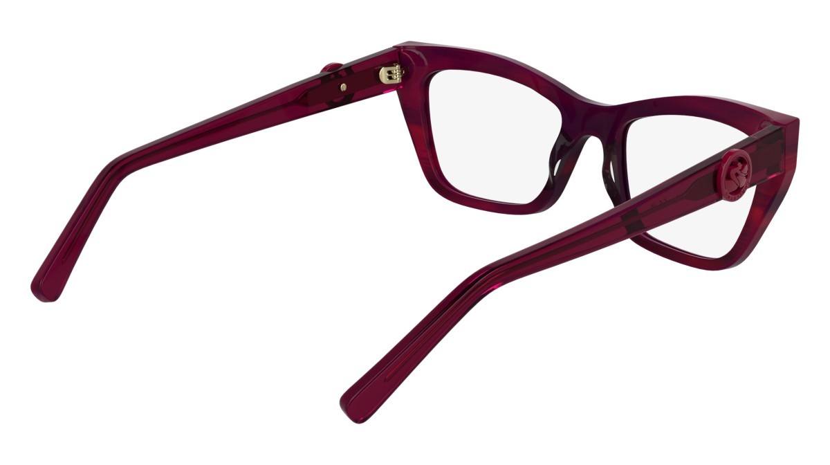 Eyeglasses Longchamp LO2762 (602) color red horn shape rectangle lenses colore - 3