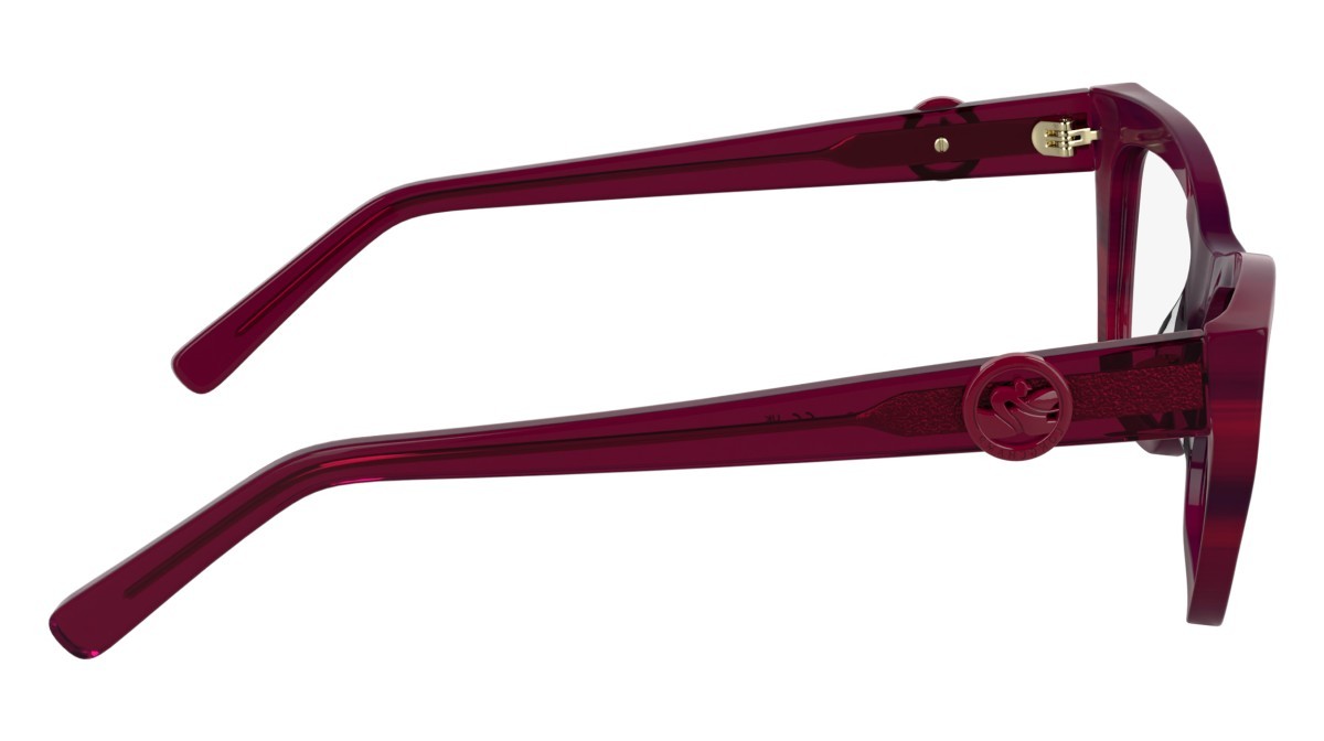 Eyeglasses Longchamp LO2762 (602) color red horn shape rectangle lenses colore - 3