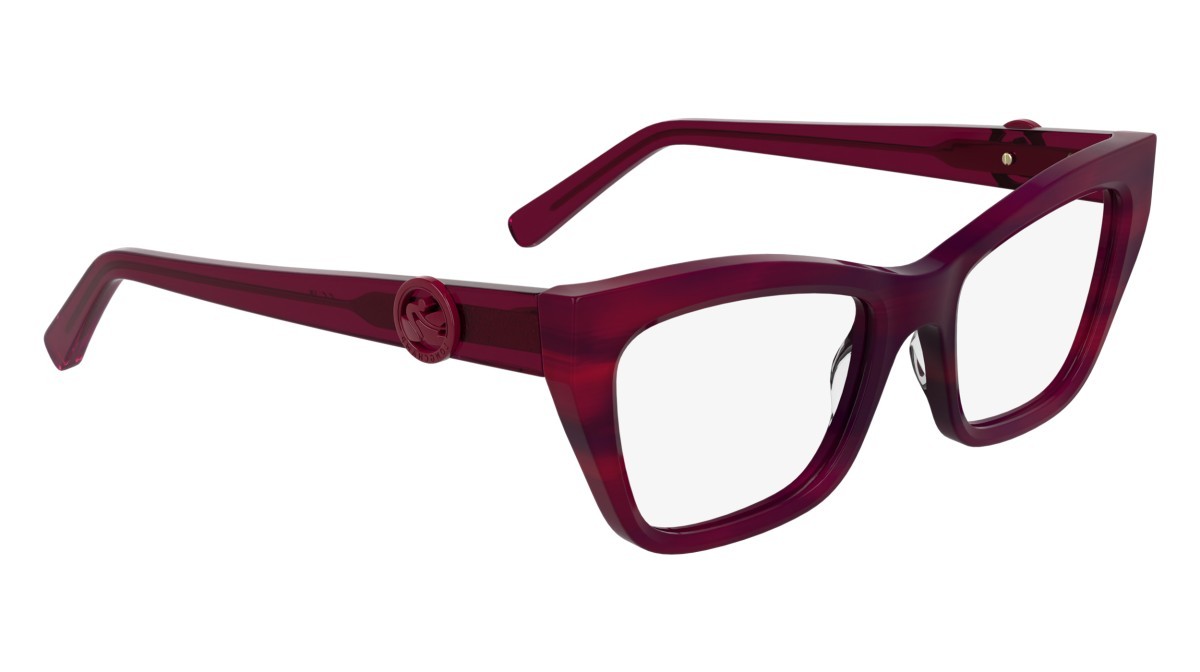 Eyeglasses Longchamp LO2762 (602) color red horn shape rectangle lenses colore - 3