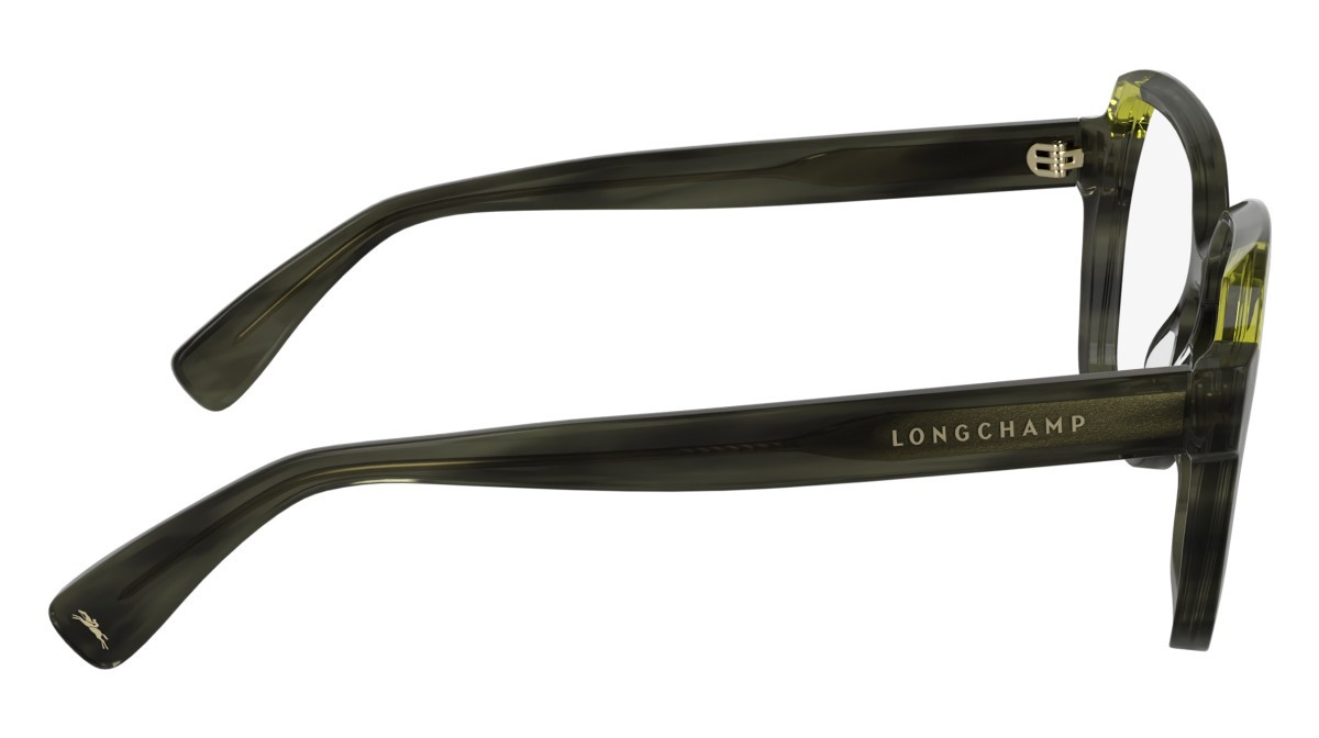 Occhiali da vista Longchamp LO2763 (213) colore striped brown/olive forma rettangolare lenti colore - 3