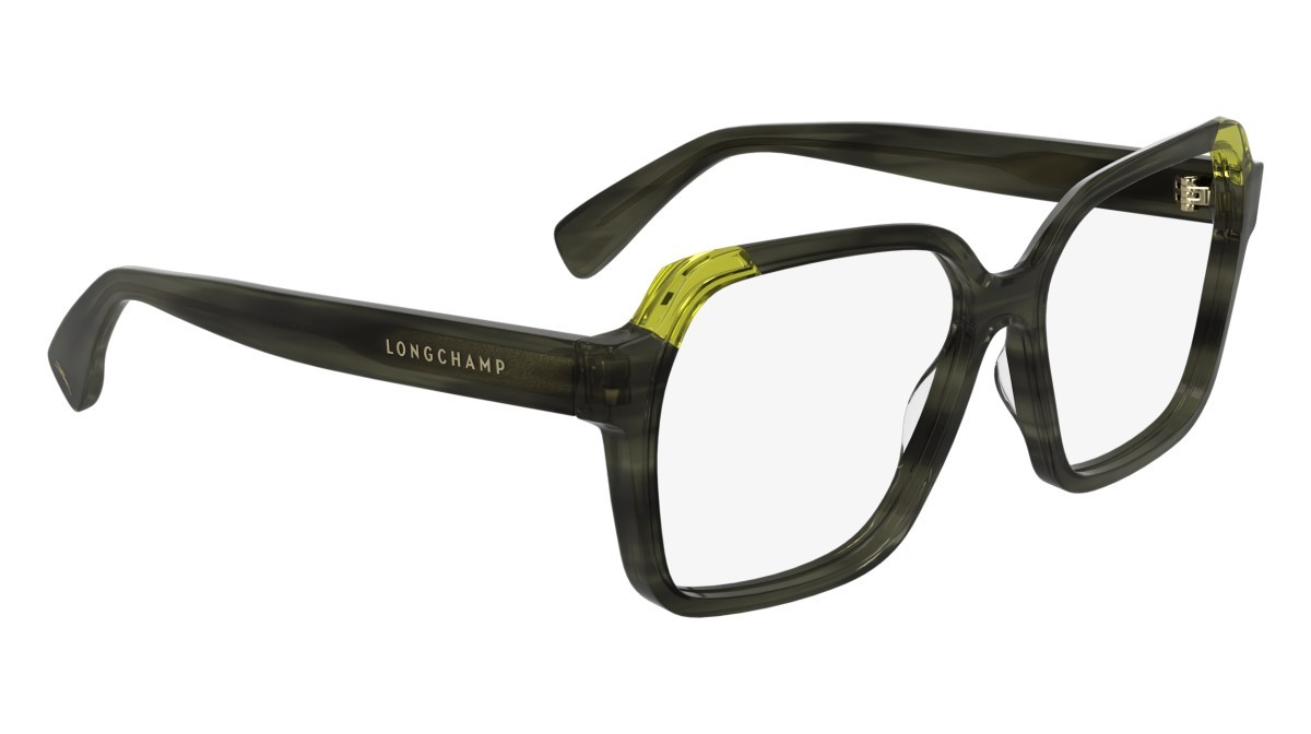 Occhiali da vista Longchamp LO2763 (213) colore striped brown/olive forma rettangolare lenti colore - 3