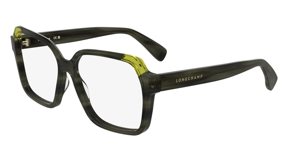 Occhiali da vista Longchamp LO2763 (213) colore striped brown/olive forma rettangolare lenti colore - 3