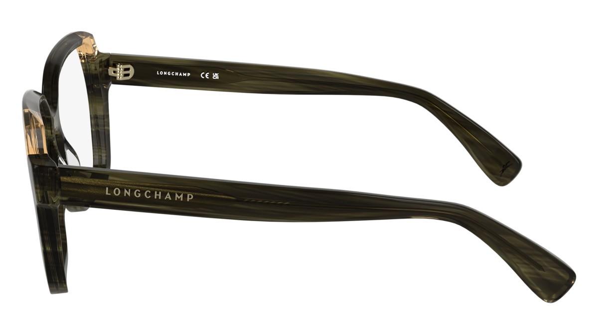 Occhiali da vista Longchamp LO2763 (224) colore striped dark brown/orange forma rettangolare lenti colore - 4