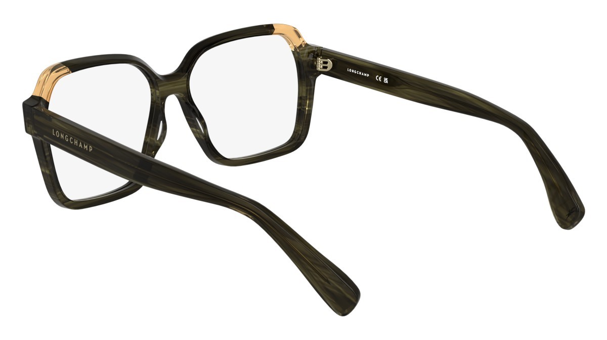 Occhiali da vista Longchamp LO2763 (224) colore striped dark brown/orange forma rettangolare lenti colore - 4